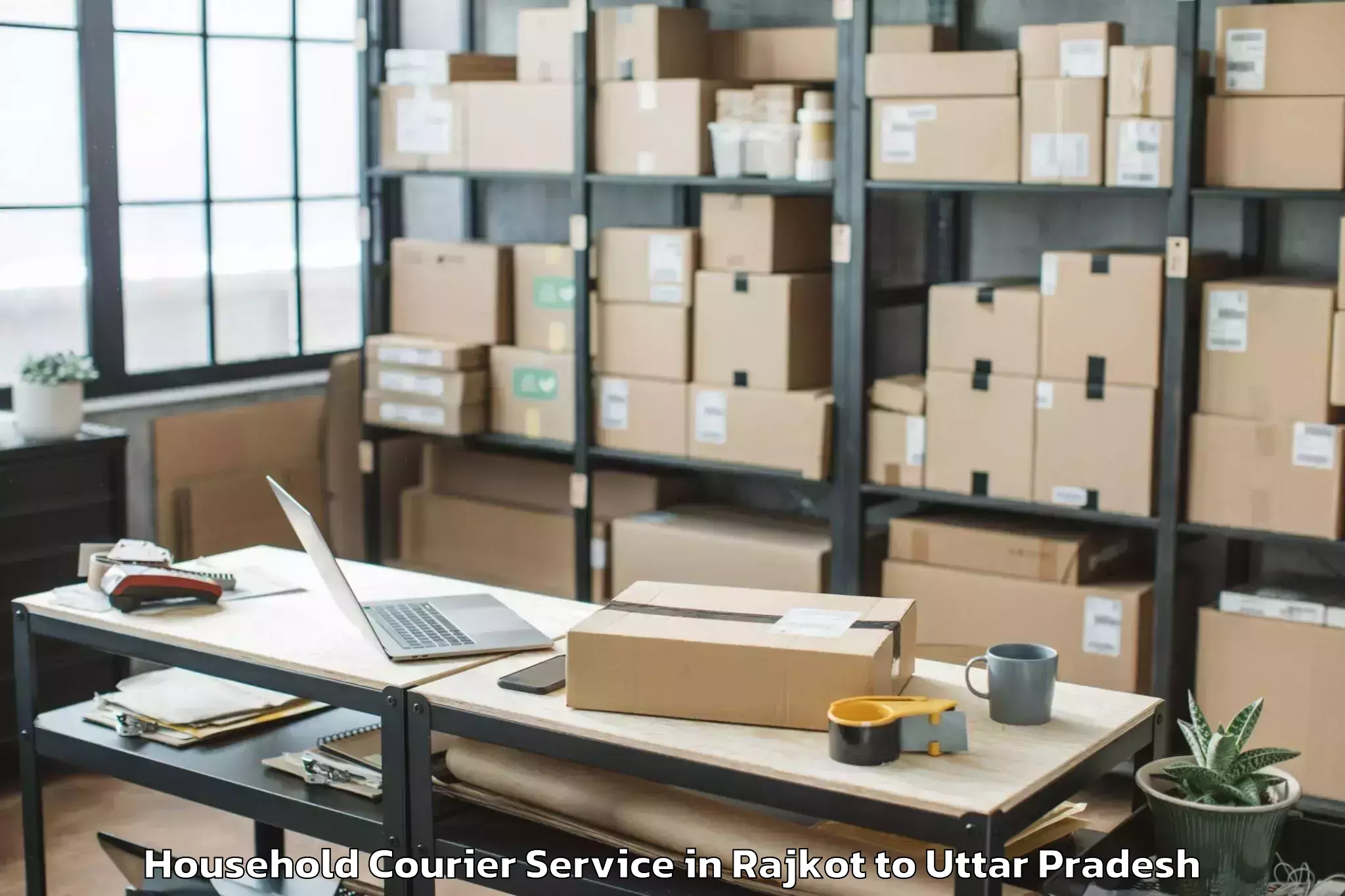 Expert Rajkot to Maharaganj Household Courier